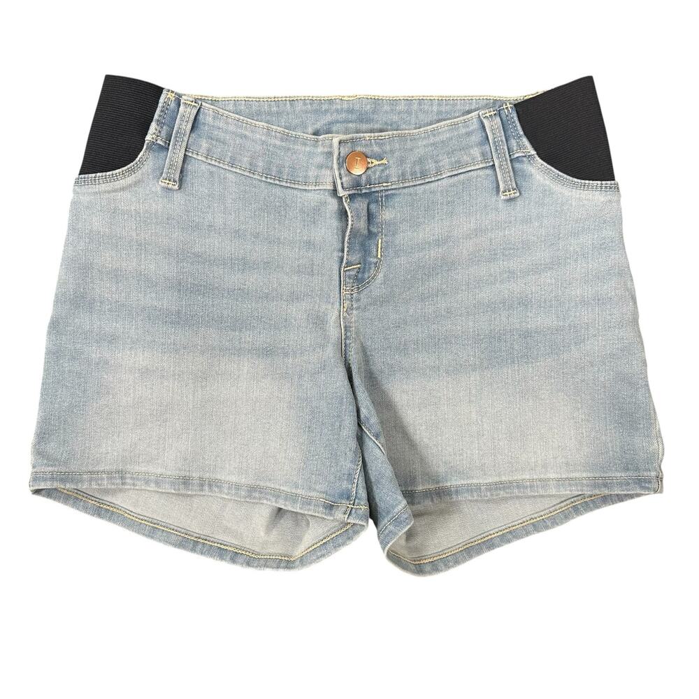 Isabel Maternity Women's Midi Shorts Denim Expandable Side Panel Size 4